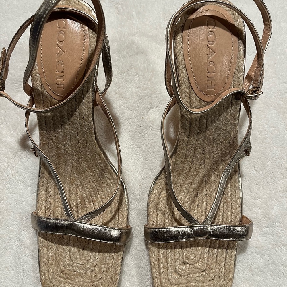 Coach Kaia metallic strappy heeled sandal - Picture 2 of 5
